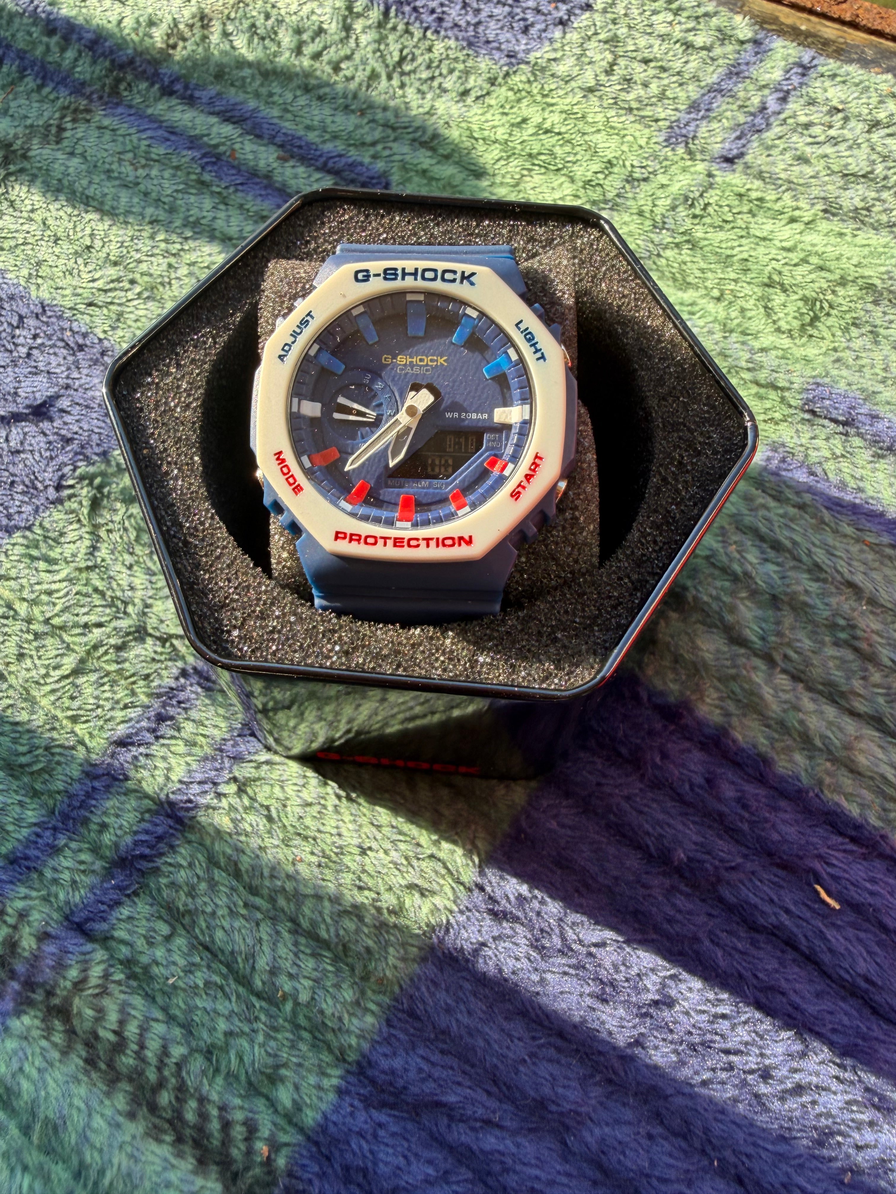 GA-2100 white blue white and red